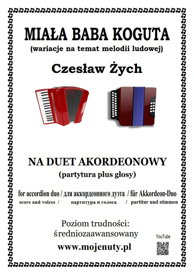 Miała baba koguta (duet akordeonowy) - Czesław Żych - nuty na duet akordeonowy