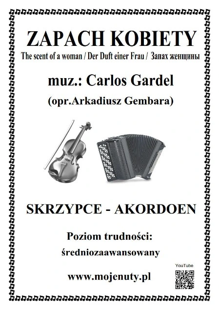 Zapach kobiety (nuty na skrzypce i akordeon) - muz. Carlos Gardel, opr. Arkadiusz Gembara