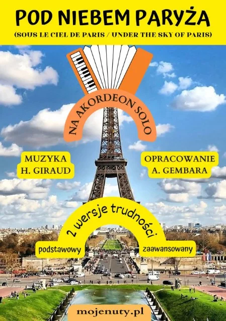 Pod niebem Paryża nuty na akordeon